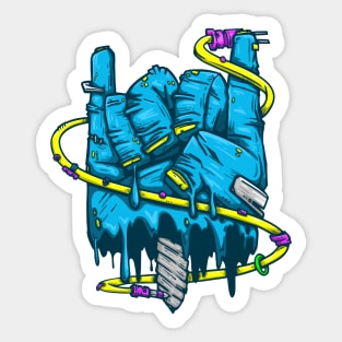 Blue horns Sticker